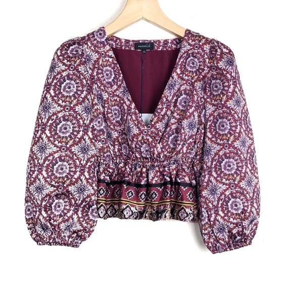 Revolve NWT Majorelle Floral Cropped Blouse - Picture 1 of 6